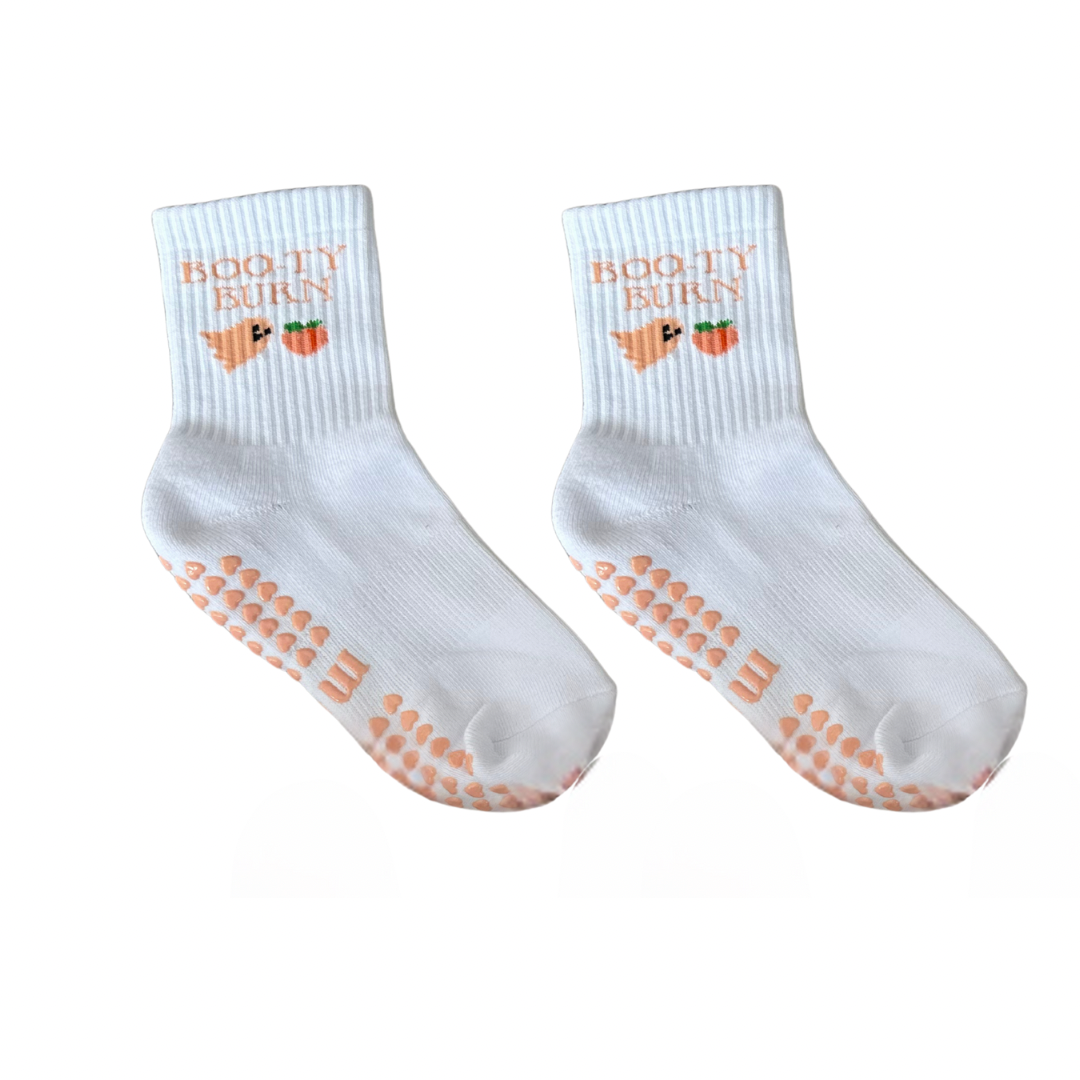 Boo-ty burn grip socks fall/halloween theme pilates