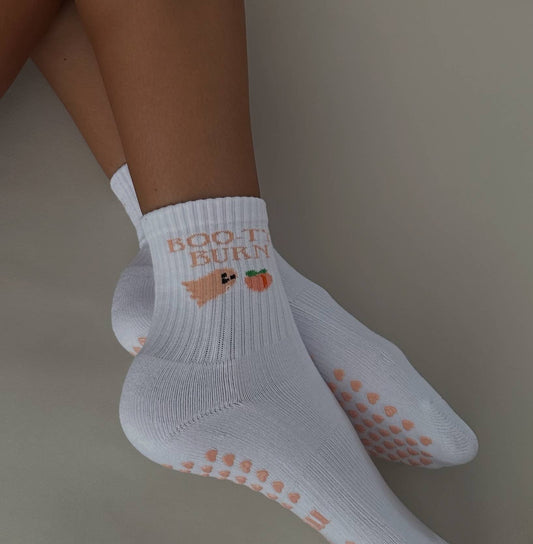 Boo-ty burn grip socks fall/halloween theme pilates